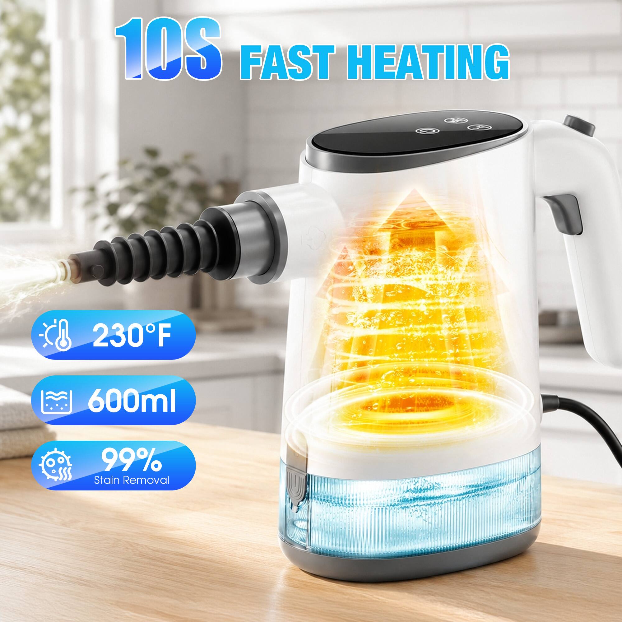 10S FAST HEATING  
230°F  
600ml  
99% Stain Removal