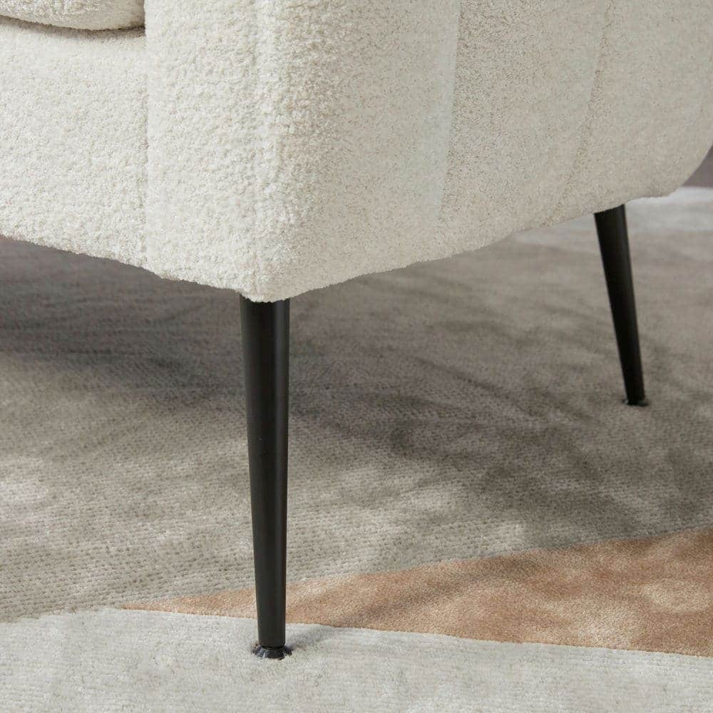 Alt View 1. Kadyn - 50.2'' Wide Upholstered Mini Loveseat Accent Couch, Modern Settee with Metal Legs, 2-Seater Sofa for Living Room, Ivory - White.