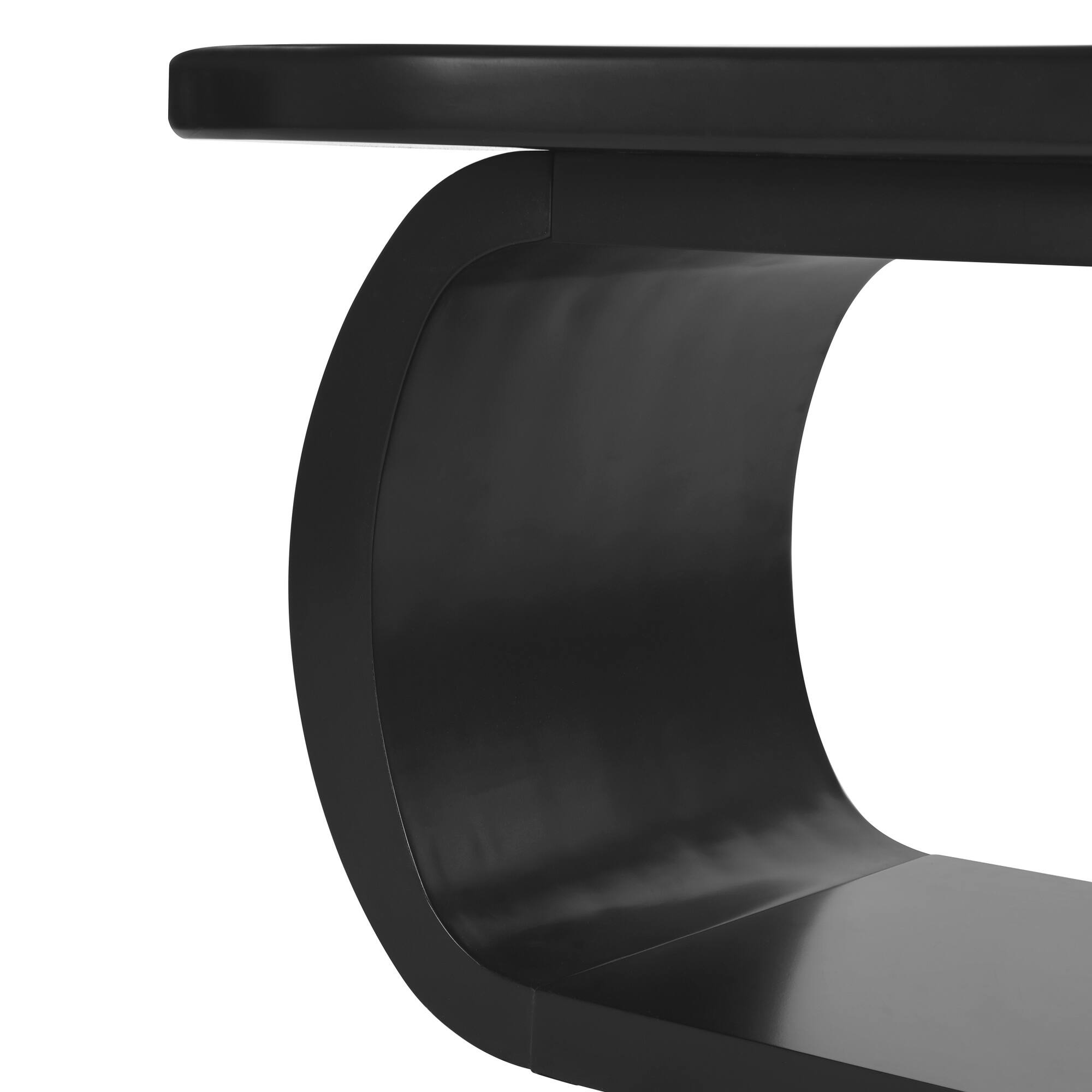 Alt View 8. GOODSILO - Modern Cloud-Shaped Coffee Table with Curved Legs and Rounded Edges for Living Room or Apartment - Black.