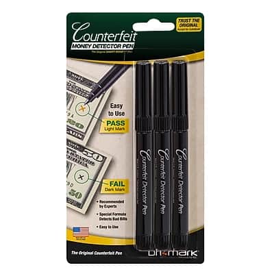 Dri Mark - Counterfeit Bill Dectector Marker Pens, 3/Pack (3513B-1) - Black price history on PriceWatchPro