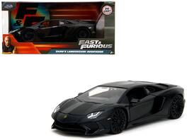 Shaw's Lamborghini Aventador Matt Black "Furious 7" (2015) Movie "Fast & Furious" Series 1/24 Diecast Model Car by Jada - Matte Black
