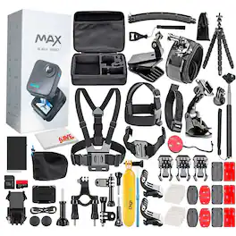 GoPro - MAX 360 (2025) Waterproof Action Camera --With 50 Piece Accessory Kit