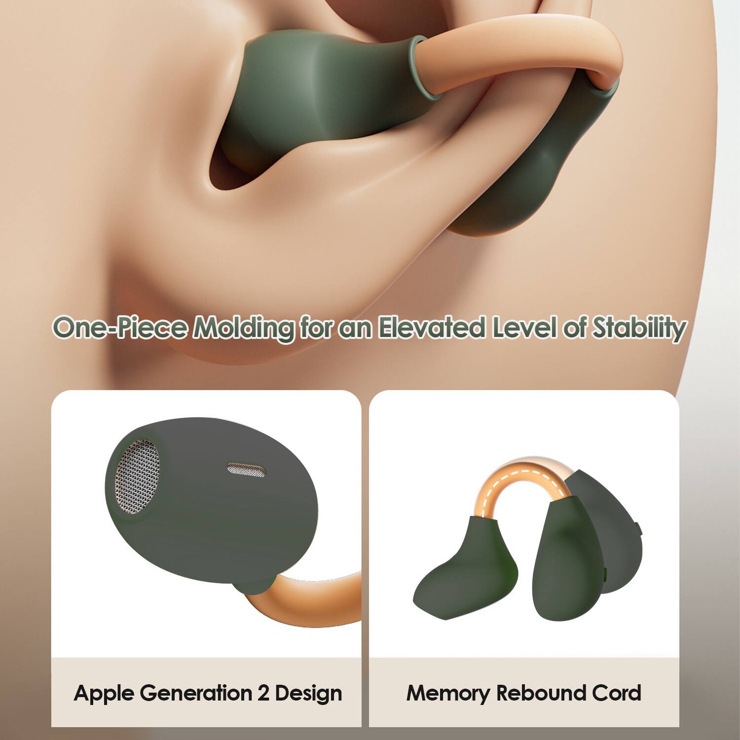 One-Piece Molding for an Elevated Level of Stability

Apple Generation 2 Design

Memory Rebound Cord