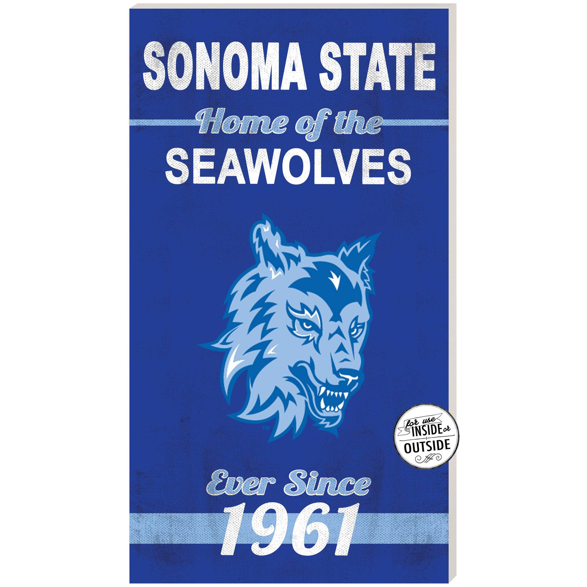 Jardine - Sonoma State Seawolves 11" x 20" Indoor/Outdoor Home Of The Sign - Blue