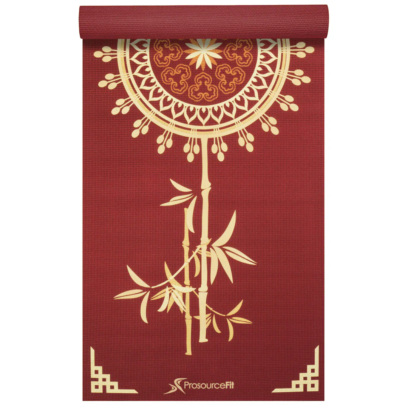 Front. ProsourceFit - ProsourceFit Printed Yoga Mat - Red.