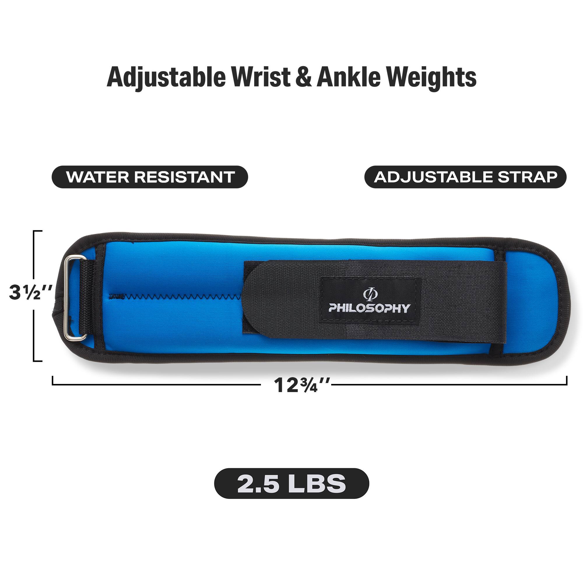 Adjustable Wrist & Ankle Weights

WATER RESISTANT
ADJUSTABLE STRAP

3 1/2" x 12 3/4"
PHILOSOPHY
2.5 LBS