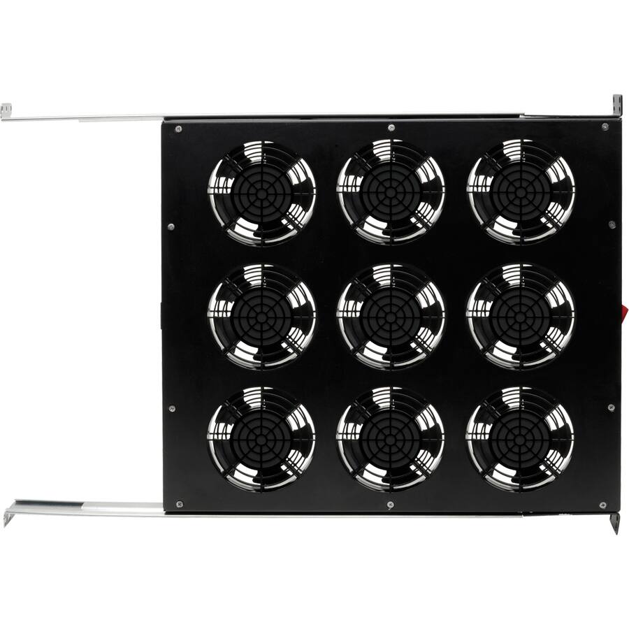 Alt View 2. Tripp Lite - Tripp Lite by Eaton Fan Tray for 19 in. Racks - 1U 9 120V High-Performance Fans 864 CFM C14 Inlet - 9 Fan - 1U - 19" - Black.