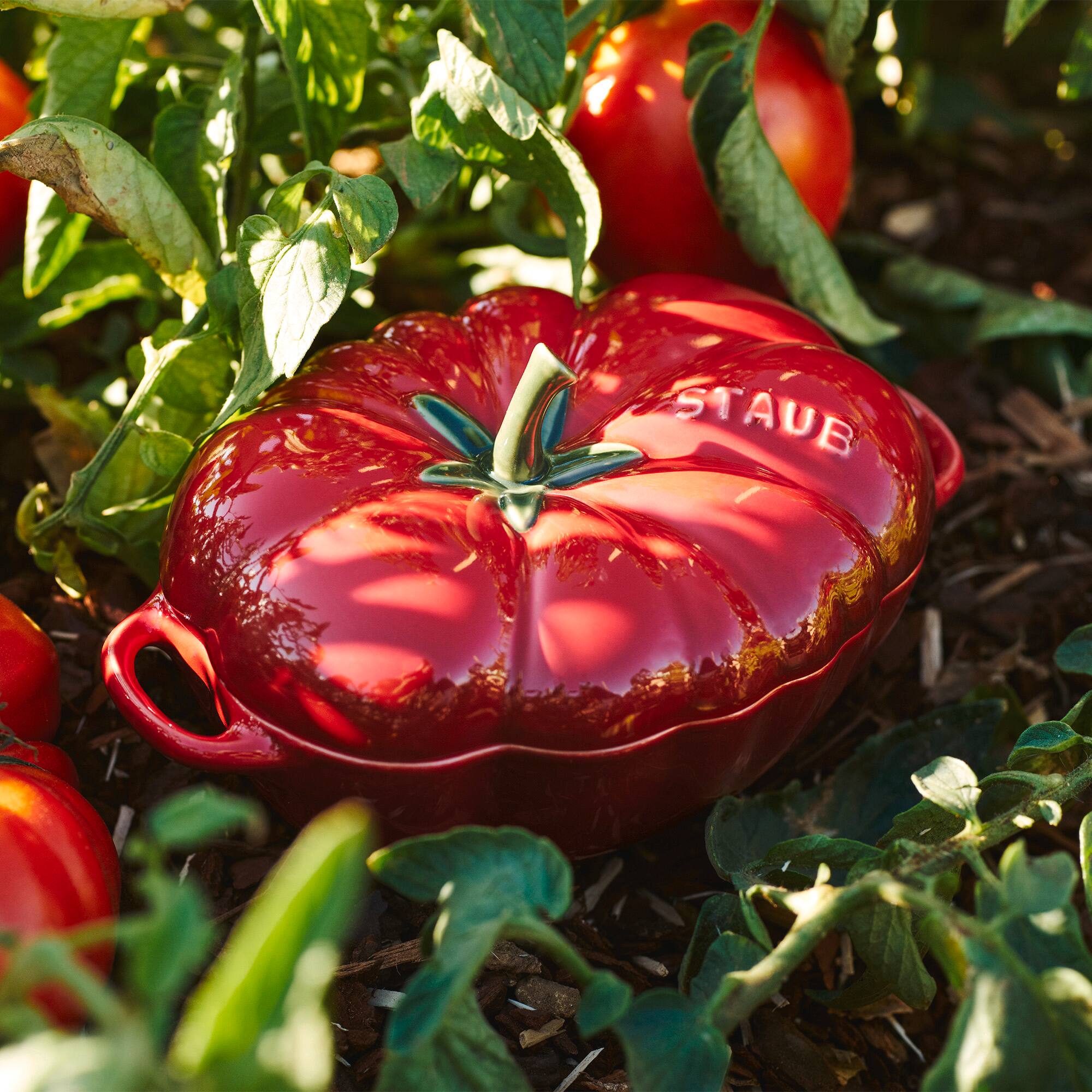 Alt View 3. Staub - Staub Ceramic 16-oz Petite Tomato mini Cocotte, baking dish, no stovetop save - Cherry - Cherry.