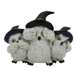 FC Design - 5"H 3 Owl with Witch Hat Hear-No, See-No, Speak-No Evil Figurine Set Office Desk Tabletop Home Decor Gift - Multi-Color