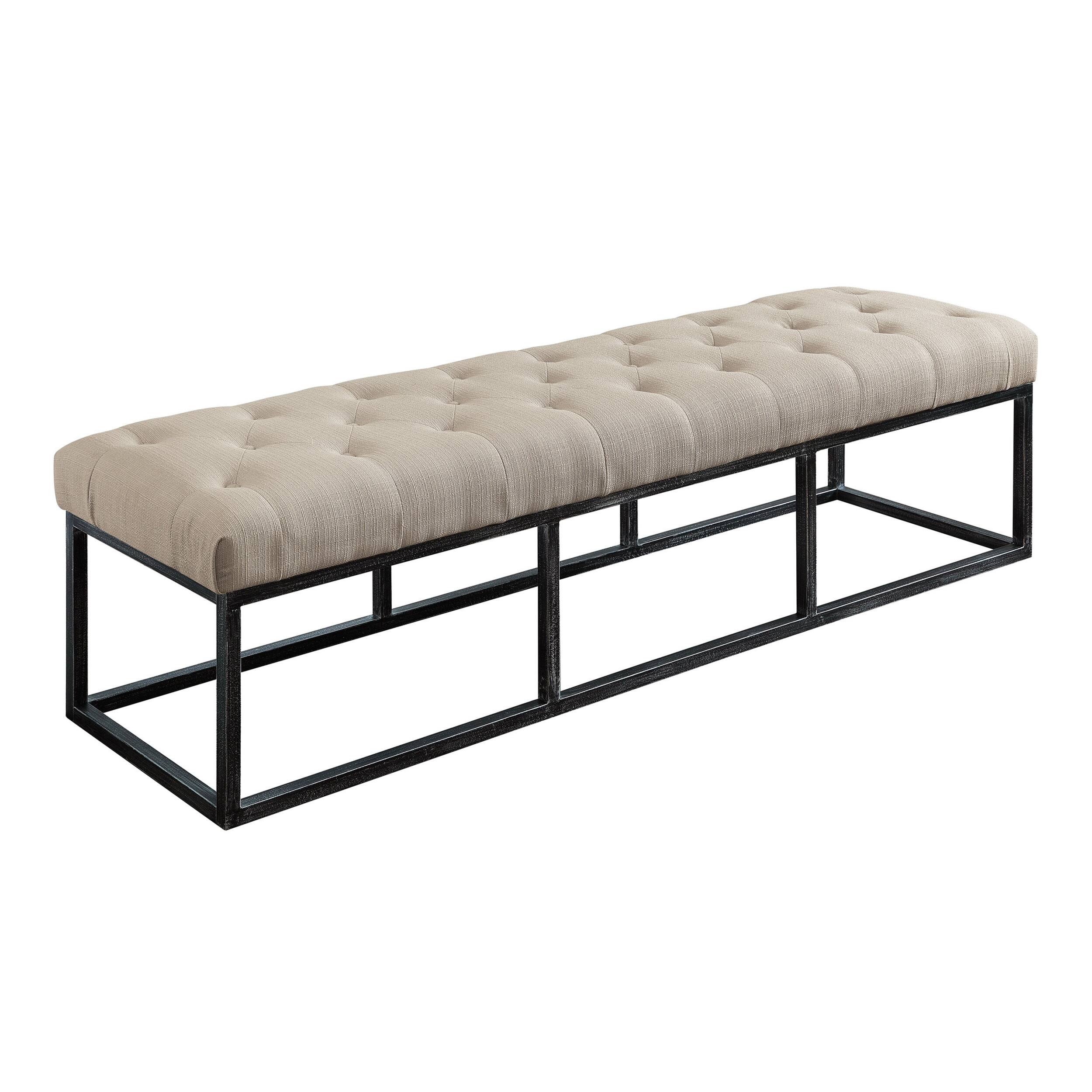 Alt View 13. Finch - Danes Long Tufted  Bench - Ivory.