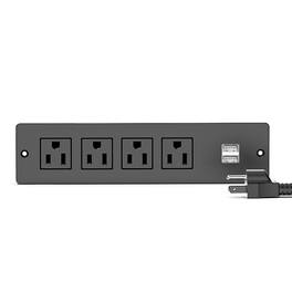 Cluzine - 110V Smart Power Strip, Multiple Outlets & USB Ports, Double-Sided Socket Design - Black