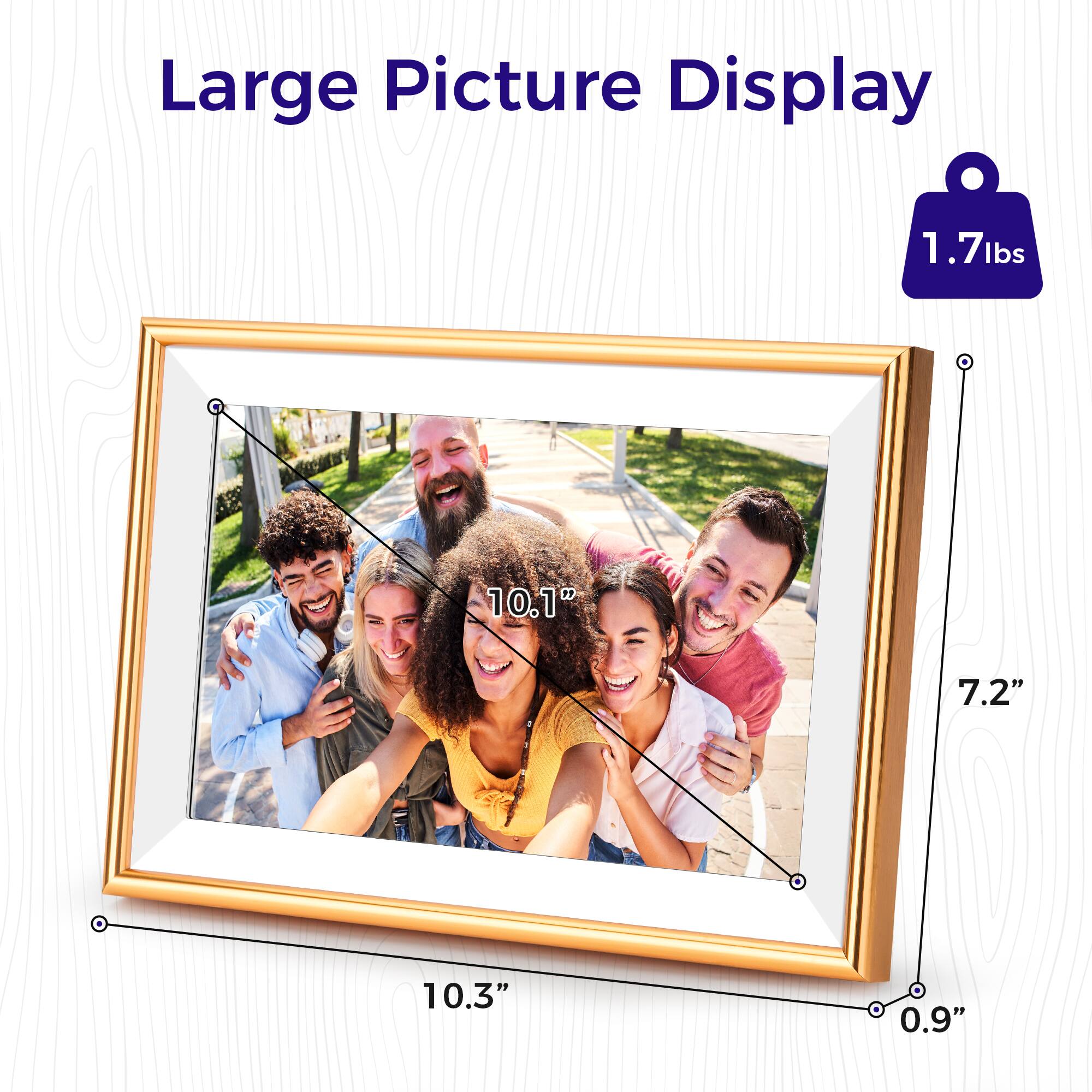 Large Picture Display  
1.7 lbs  
10.1" x 7.2"  
10.3" x 0.9"