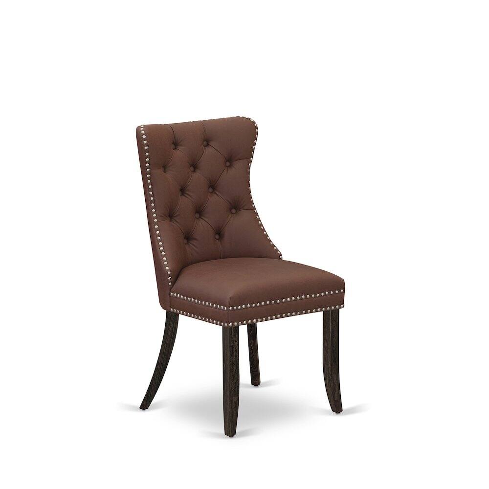 Back. East West Furniture - Parsons Dining Chairs - Brown.