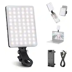 Front. Neewer - Selfie Light for Phone, 60 LED CRI95+ with 3 Modes, Rechargeable Fill Light for Zoom/TikTok on Phone/Tablet/Laptop.