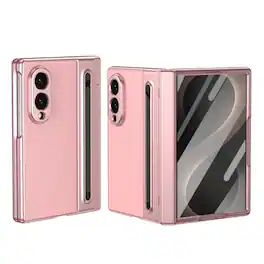 Dteck - Full Body Case for Samsung Galaxy Z Fold8, Rugged Cover with Screen Protector, Hinge Protection & Stylus Pen - Pink