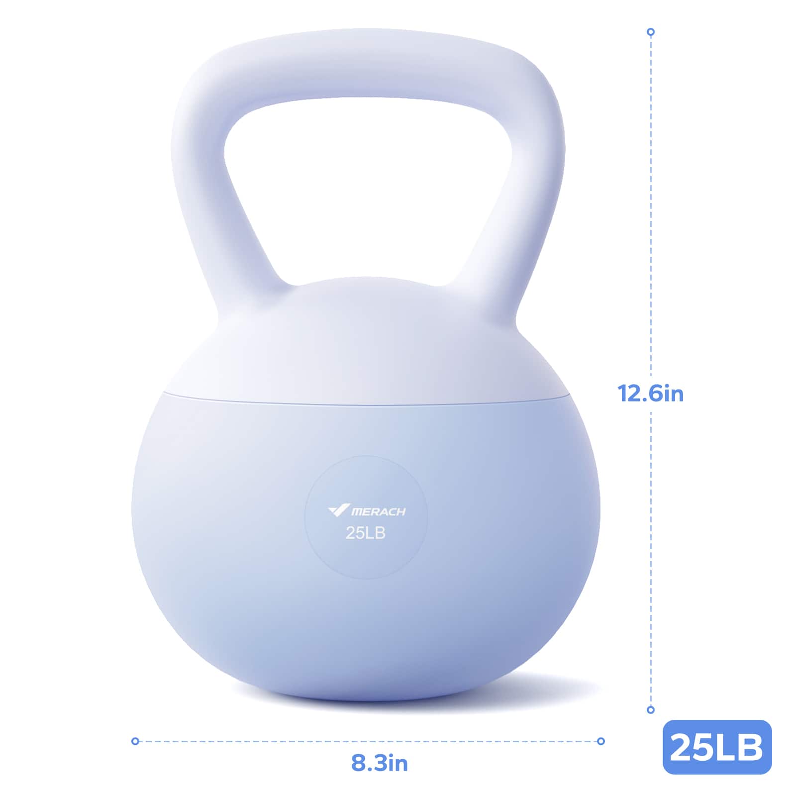 MERACH - Soft Kettlebell for Safe Strength Training Soft Cushioned Horizontal Base - Blue