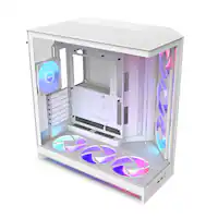 NZXT - H9 Flow+ RGB 2025 ATX Mid-Tower Dual-Chamber PC Case - White - Front_Zoom