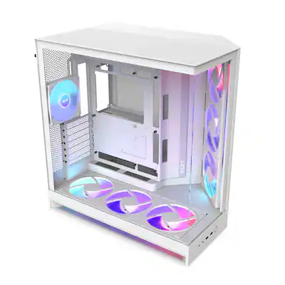 NZXT H9 Flow+ RGB 2025 ATX Mid Tower Dual Chamber PC Case White CM NZXT H9 Flow+ RGB 2025 ATX Mid Tower Dual Chamber PC Case White CM