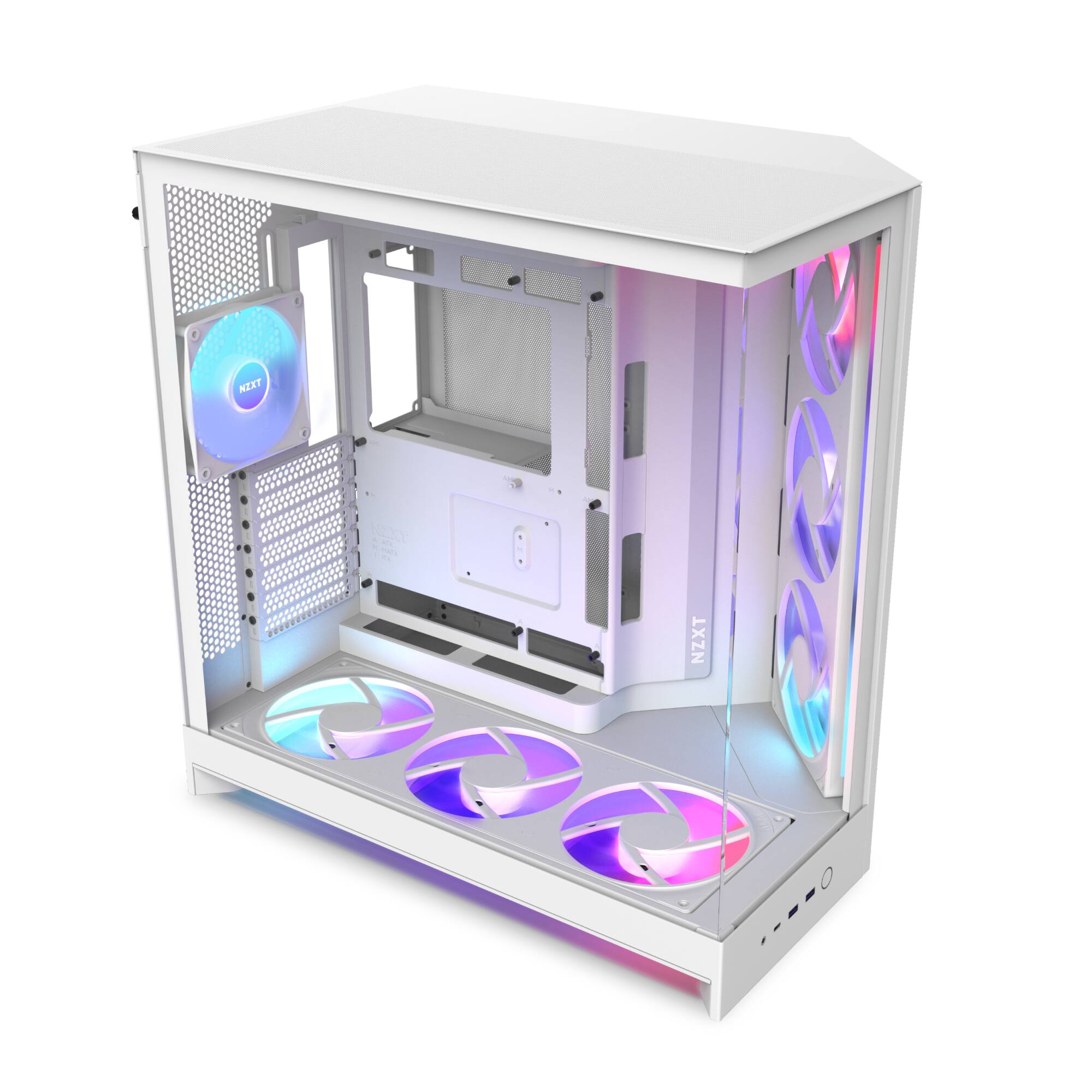 NZXT - H9 Flow+ RGB 2025 ATX Mid-Tower Dual-Chamber PC Case - White