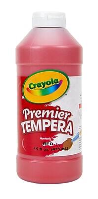 Crayola Premier TEMPERA  
Nontoxic RED  
15 fl oz. (473 mL)