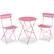 Front. Best Choice Products - Best Choice Products 3-Piece Small Bistro Set, Folding Patio Furniture Set of 2 Chairs and Table - Pink - Pink.