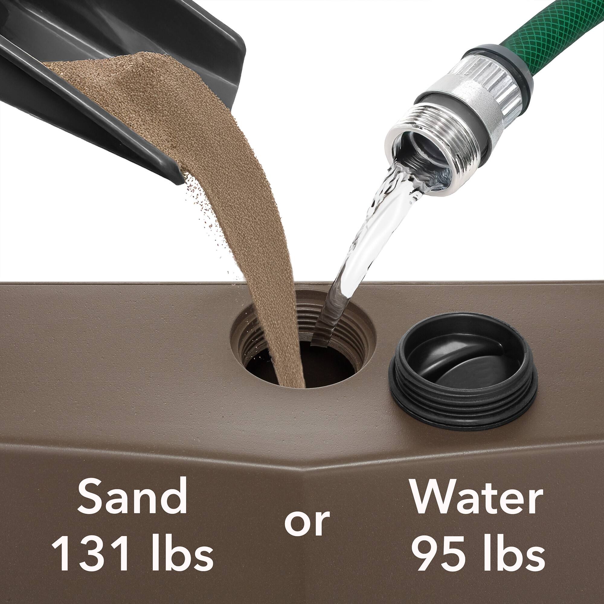 Sand 131 lbs or Water 95 lbs