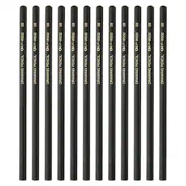 Unique Bargains - 12pcs 5B Drawing Pencils Hexagonal for Sketching Writing Art Artists Beginners - Black