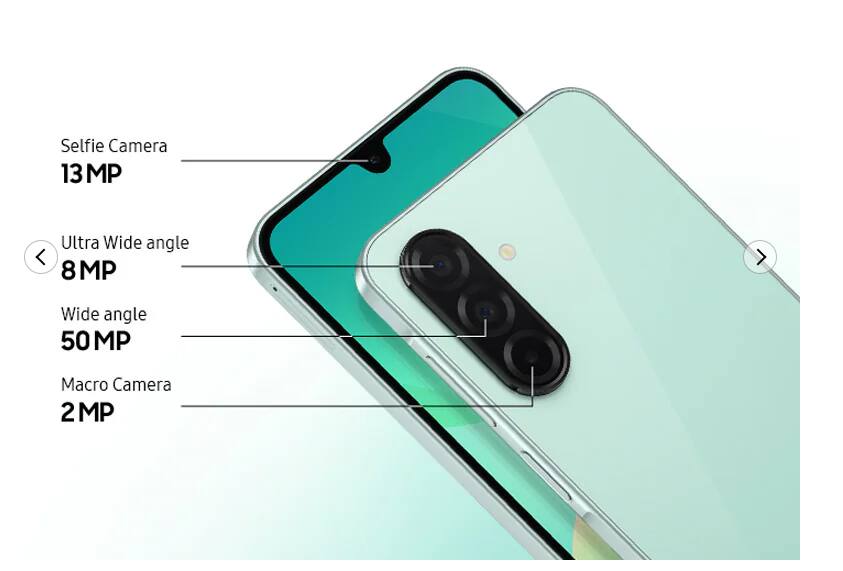 Selfie Camera 13 MP  
Ultra Wide angle 8 MP  
Wide angle 50 MP  
Macro Camera 2 MP
