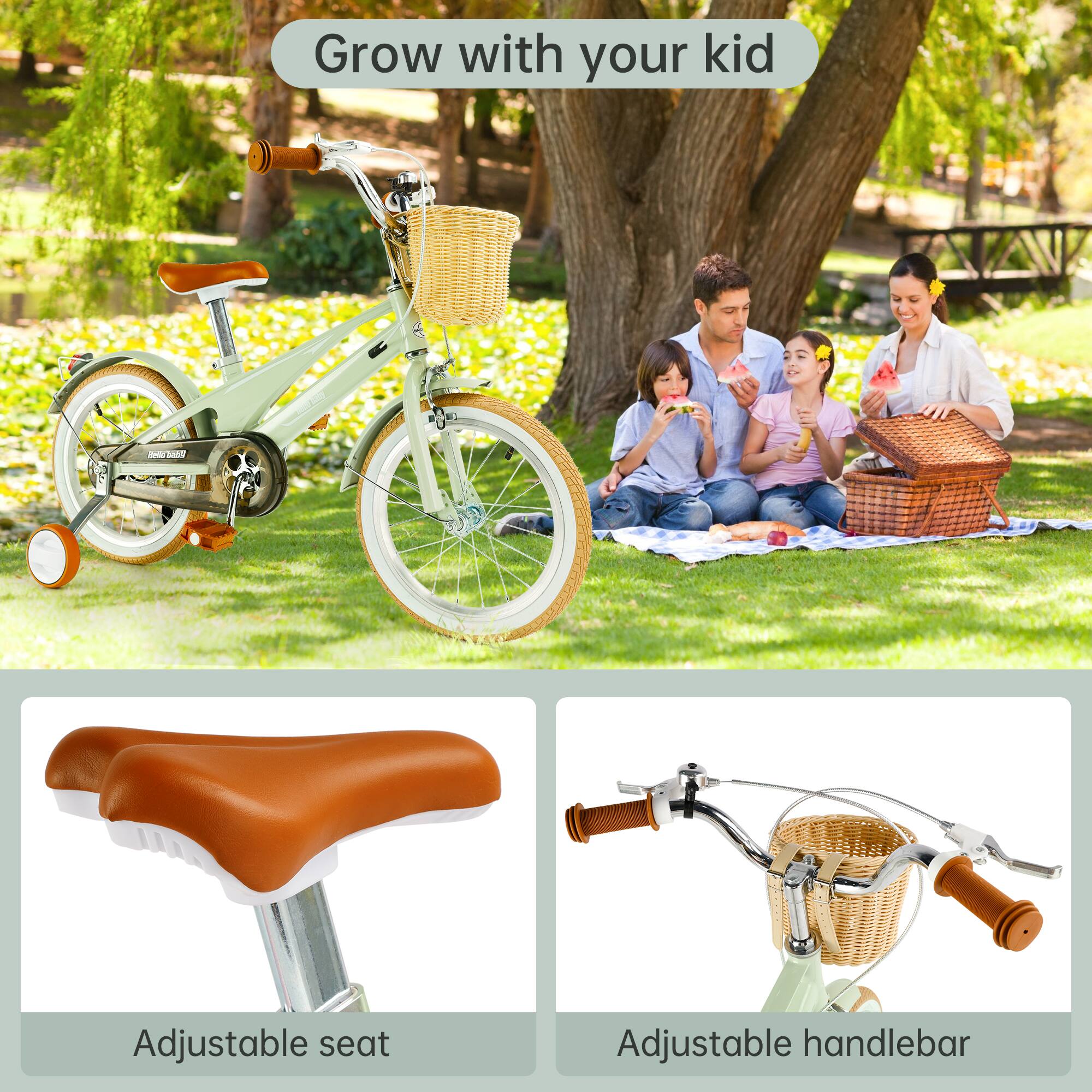 Grow with your kid

Adjustable seat

Adjustable handlebar