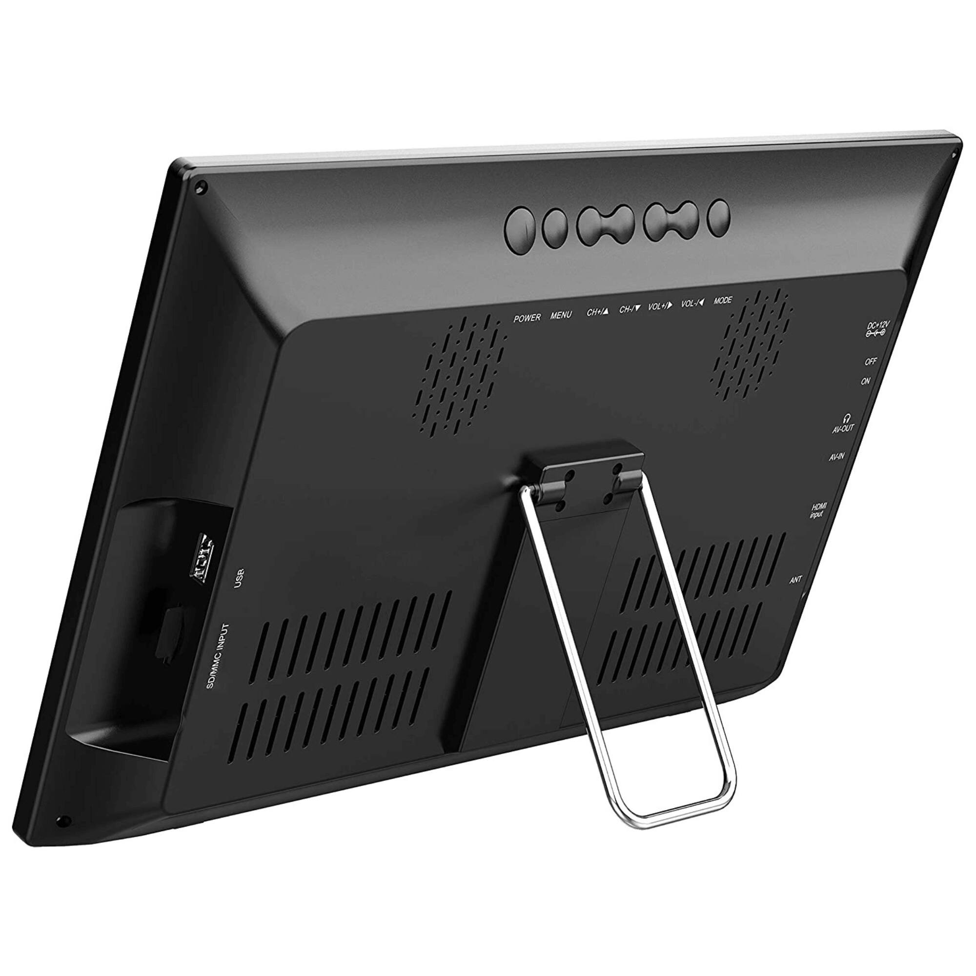 Sure, here is the corrected and grouped text from the image:

- POWER
- MENU
- CH+/VOL+
- CH-/VOL-
- MODE
- OFF
- ON
- ABOUT
- ANT
- USB
- SD/MMC INPUT