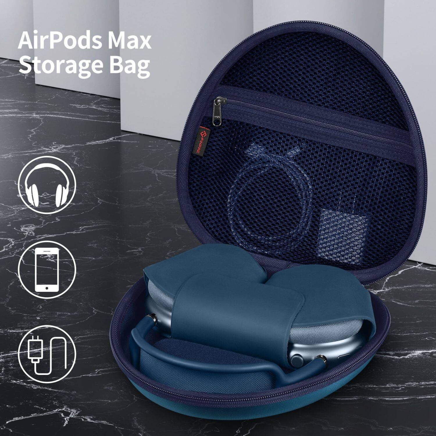 AirPods Max Storage Bag

- Headphones
- Smartphone
- Charging Cable