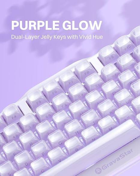 PURPLE GLOW Dual-Layer Jelly Keys with Vivid Hue

F9 F10 F8 01 F7 R 9 F6 O 8 F5 L 7 & K 6 6A V J 5 % 5 M T H N R G B F D C V

GravaStar