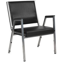 Emma + Oliver - 1000 lb. Rated Antimicrobial Bariatric medical Guest Arm Chair - Black Vinyl