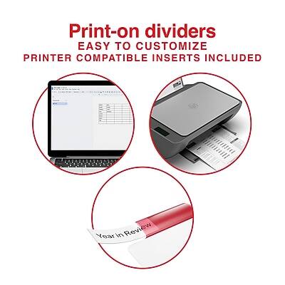 Print-on dividers  
EASY TO CUSTOMIZE  
PRINTER COMPATIBLE INSERTS INCLUDED  
Year in Review