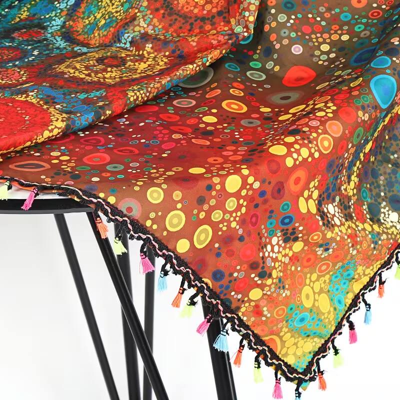 Alt View 1. Oumilen - 2-Pack Boho Mandala Curtains, Colorful Circle Print Window Curtains with Multicolor Tassels Rod Pocket 52x84 Inch - Multicolor.