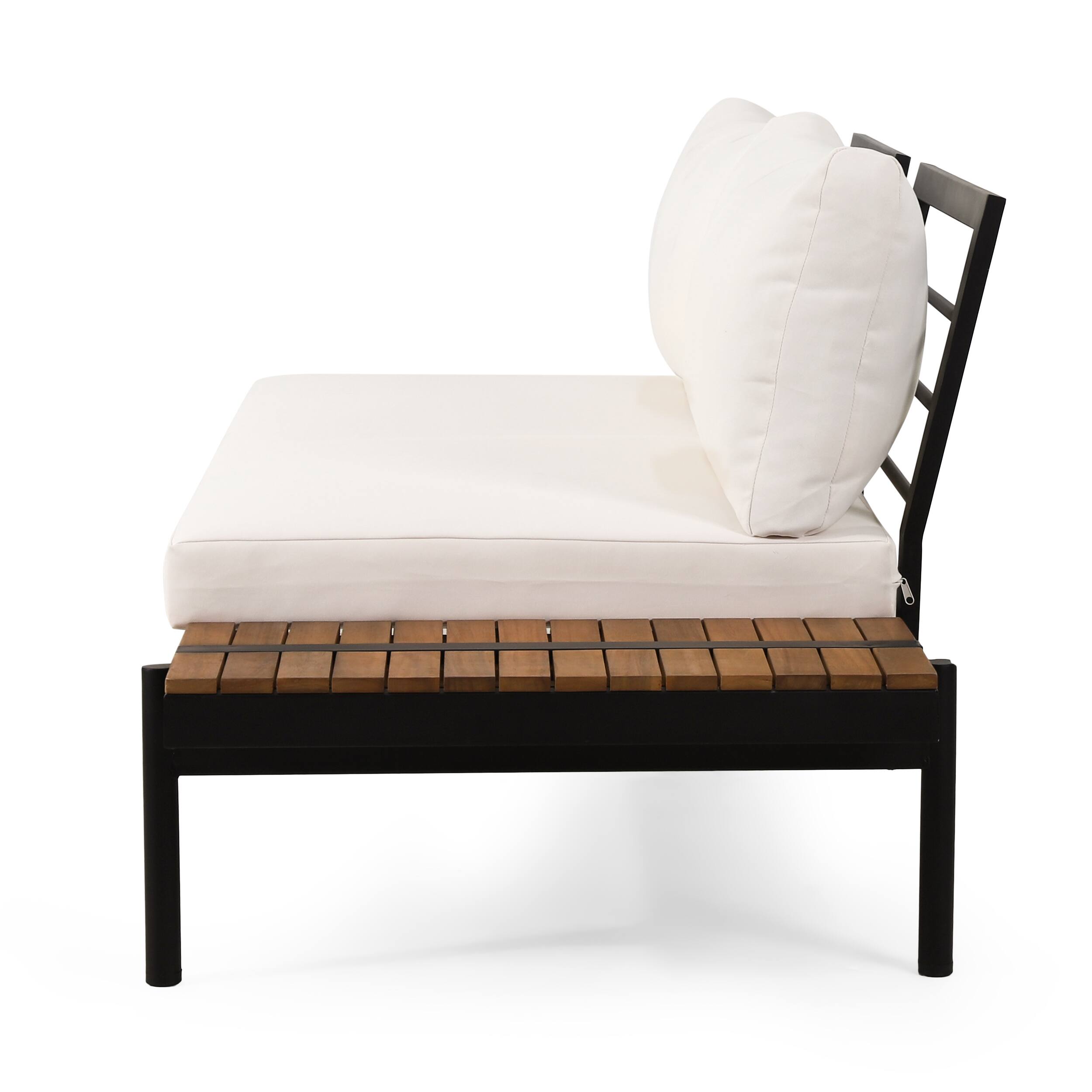 Alt View 6. Siljoy - 5 SEATER SECTIONAL SOFA SET WITH CUSHIONS - Cream.