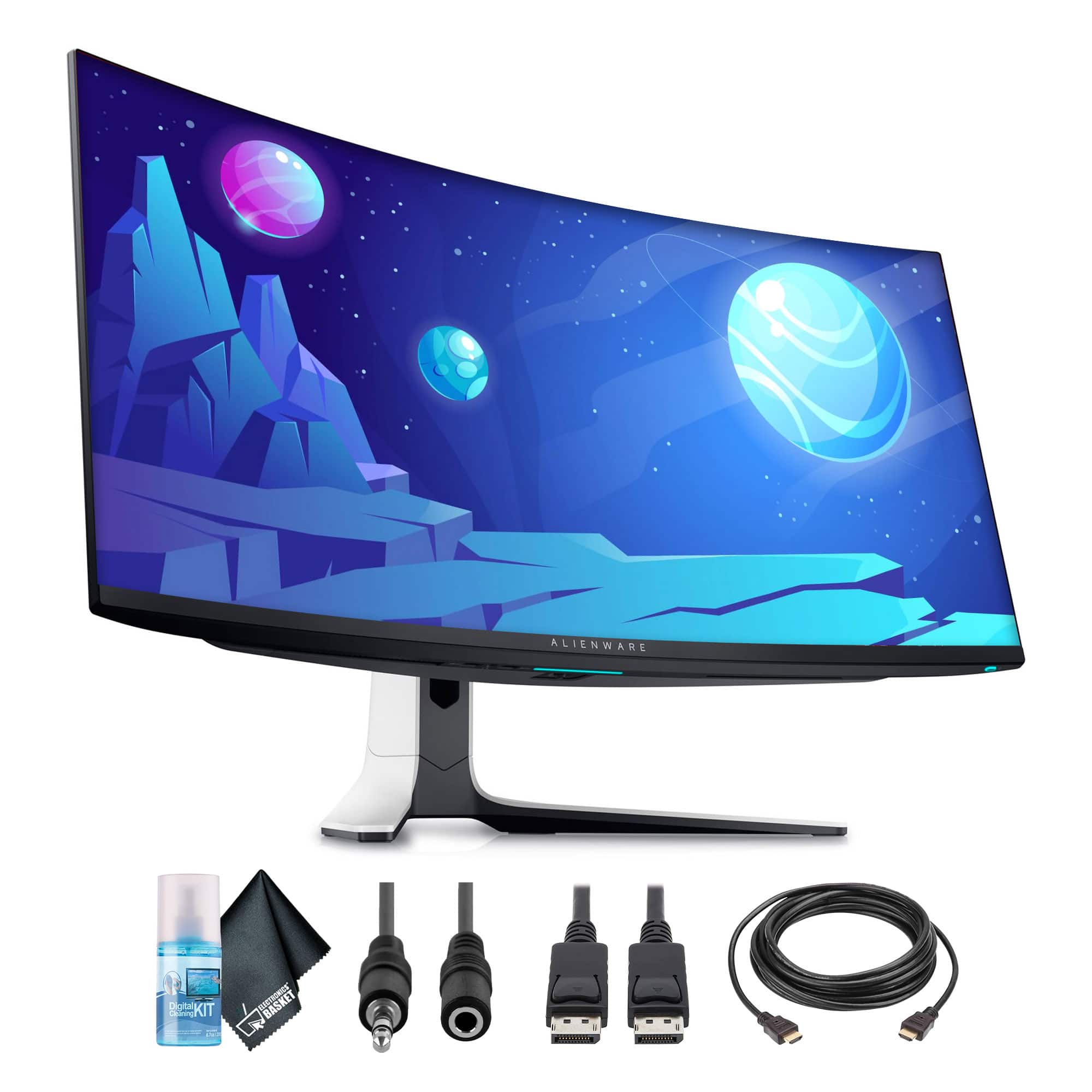 Alienware - AW3423DW 34.2" 1440p HDR 175 Hz Curved Gaming Monitor (Lunar Light) + More