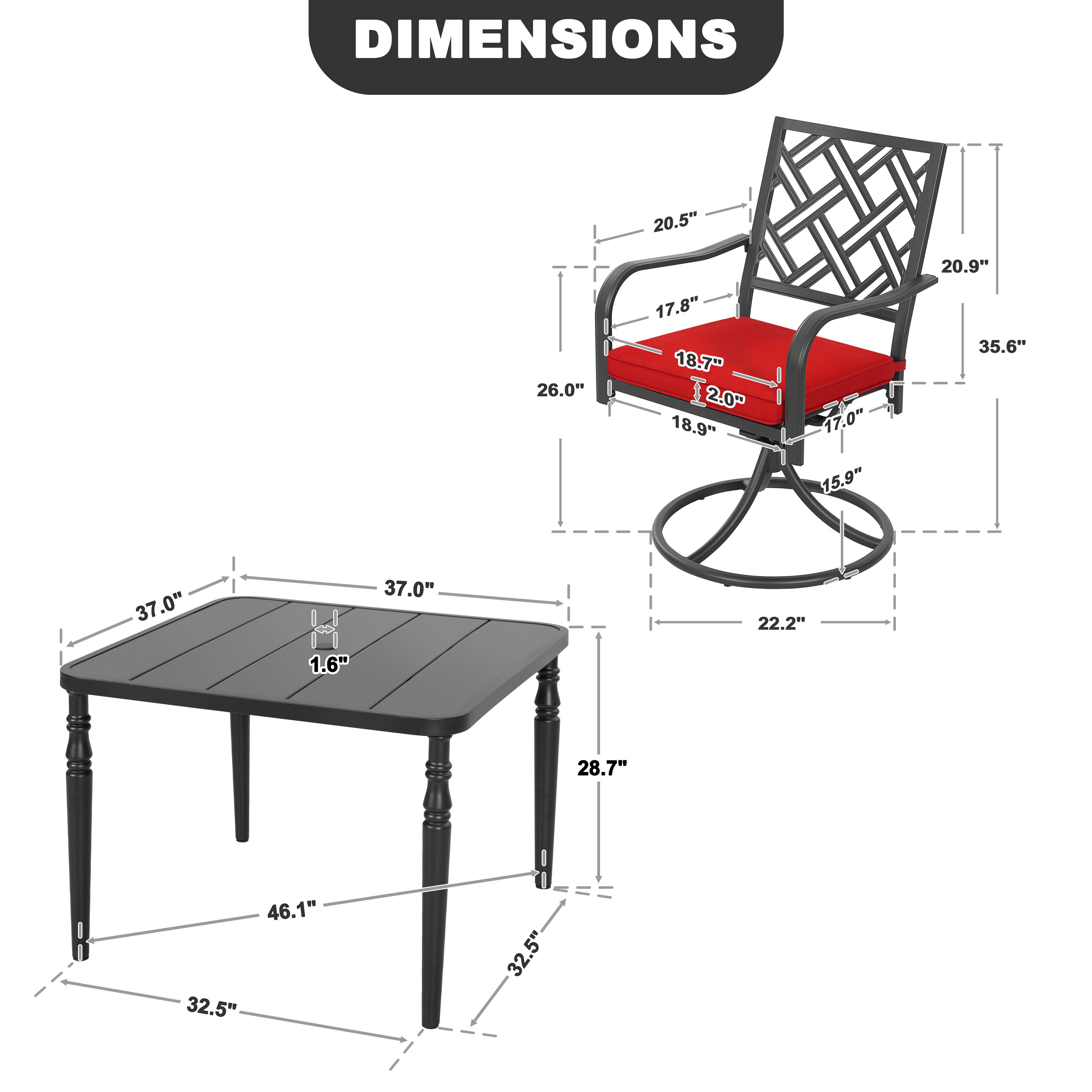 DIMENSIONS  
20.5" 20.9" 26.0" 17.8" 18.7" 2.0" 18.9" 17.0" 15.9" 35.6" 37.0" 37.0" 22.2" 1.6" 28.7" 46.1" 32.5" 32.5"