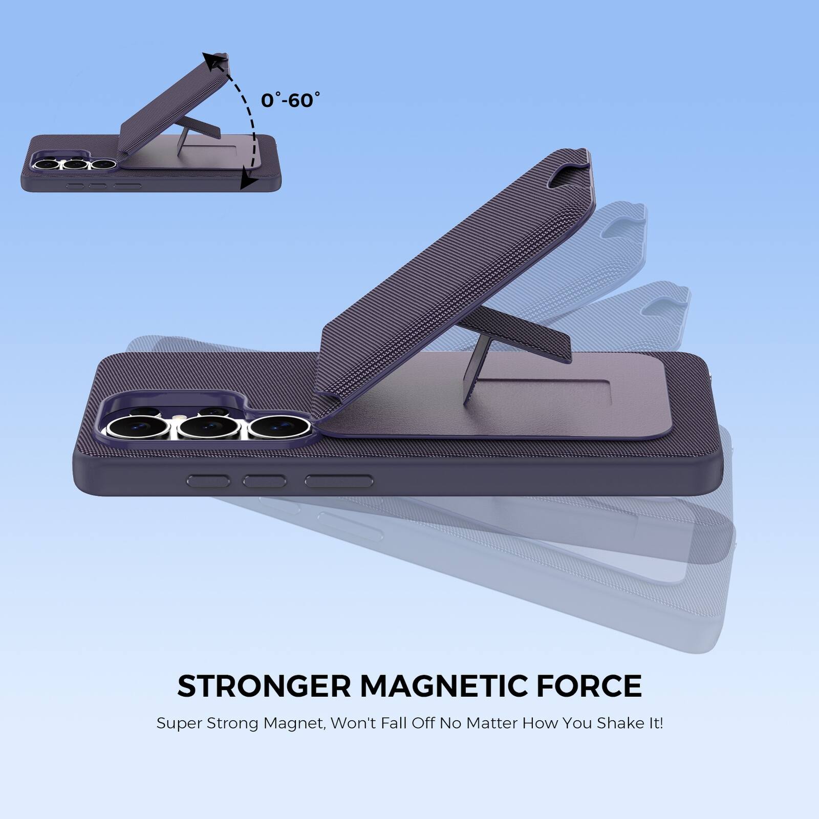 STRONGER MAGNETIC FORCE  
Super Strong Magnet, Won't Fall Off No Matter How You Shake It!