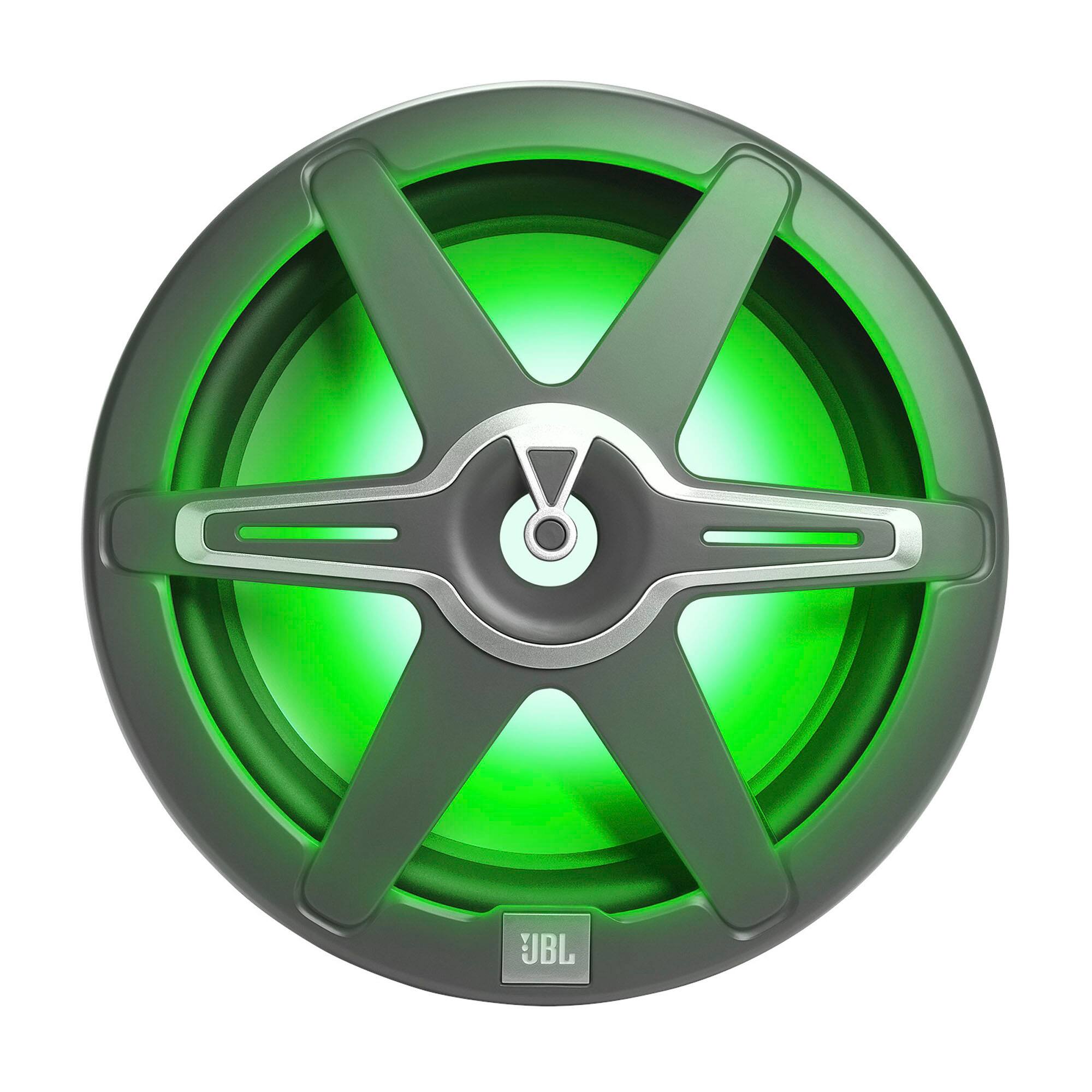 Alt View 2. JBL - JBL CLUB12 12" (304mm) marine audio subwoofer with RGB lighting   400W – white/Gray grills included - Black.