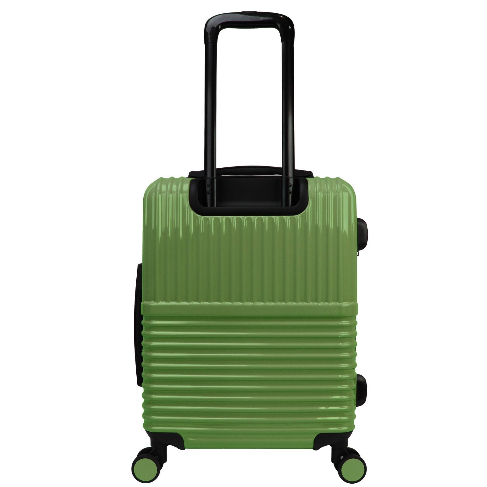 Back. World Traveler - Tonal 20" Lightweight Polycarbonate Expandable Carry-On Spinner Luggage with TSA Lock - Matcha.