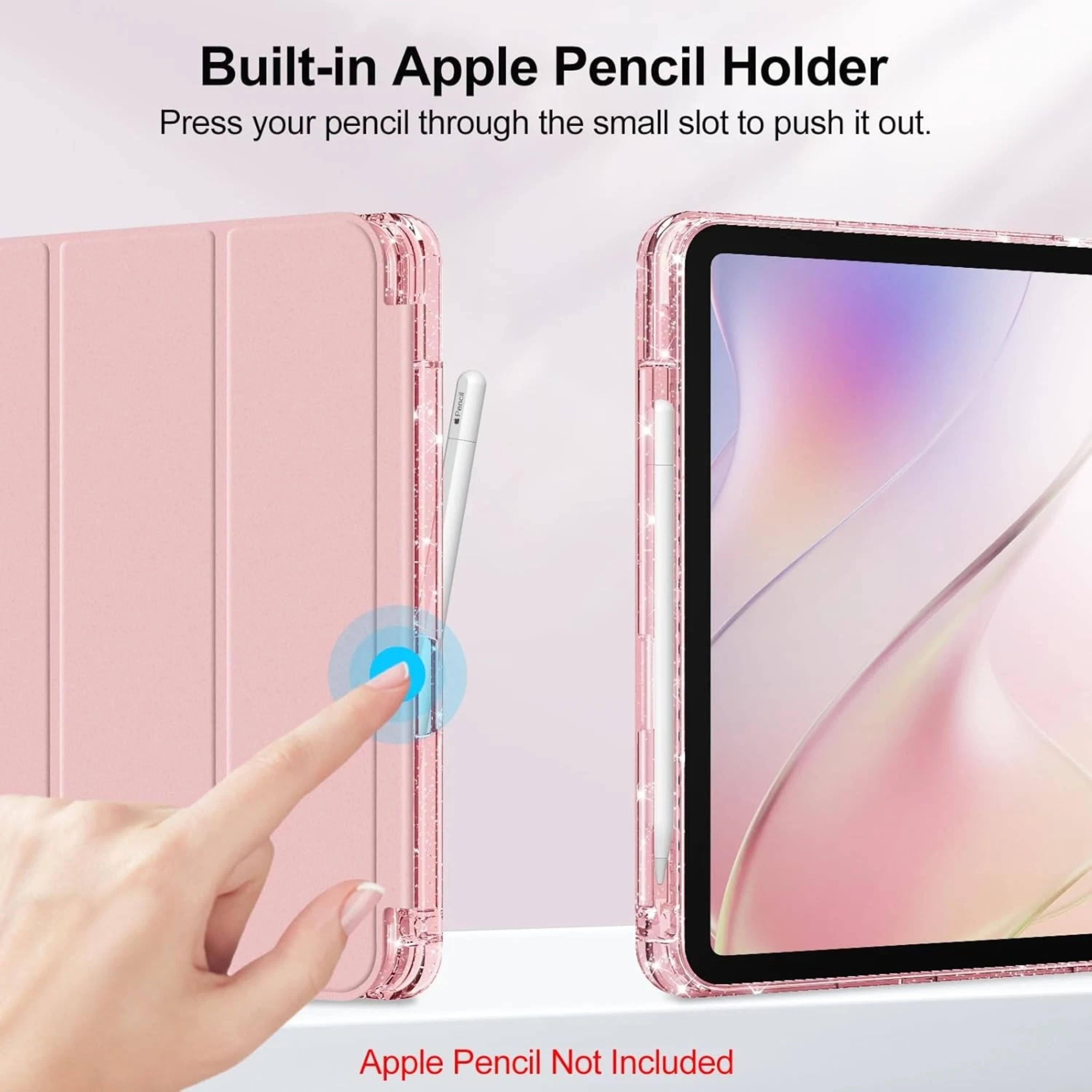 Built-in Apple Pencil Holder  
Press your pencil through the small slot to push it out.  
Apple Pencil Not Included
