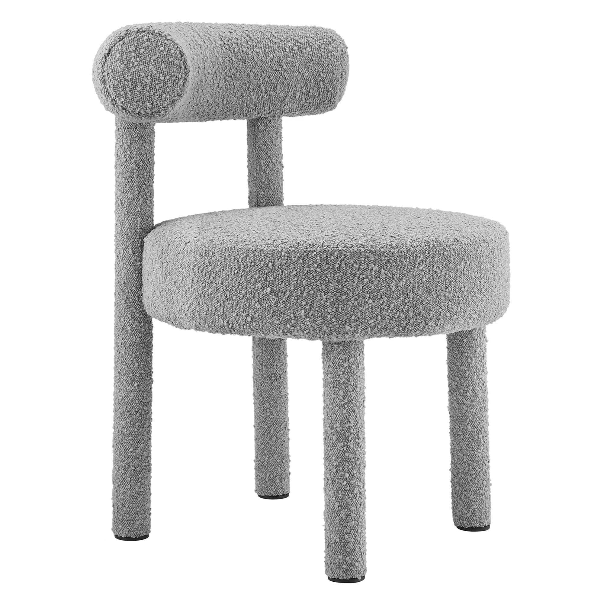 Angle. Modway - Toulouse Boucle Fabric Dining Chair by Modway - Light Gray.