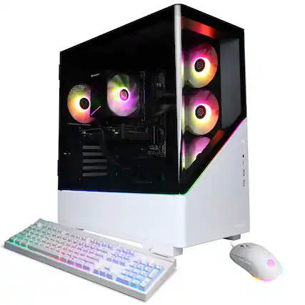 Front. CyberPowerPC - Gaming Desktop - Intel Core Ultra 5 225F - NVIDIA GeForce RTX 5060 8GB - 16GB DDR5 - 2TB PCIe 4.0 SSD.