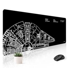 Earthley Blooms - Mousepad Desk Mat Gaming Large Cute Office Desktop Computer Laptop Black XXL Long Giant Big Cool Modern - Black Gear