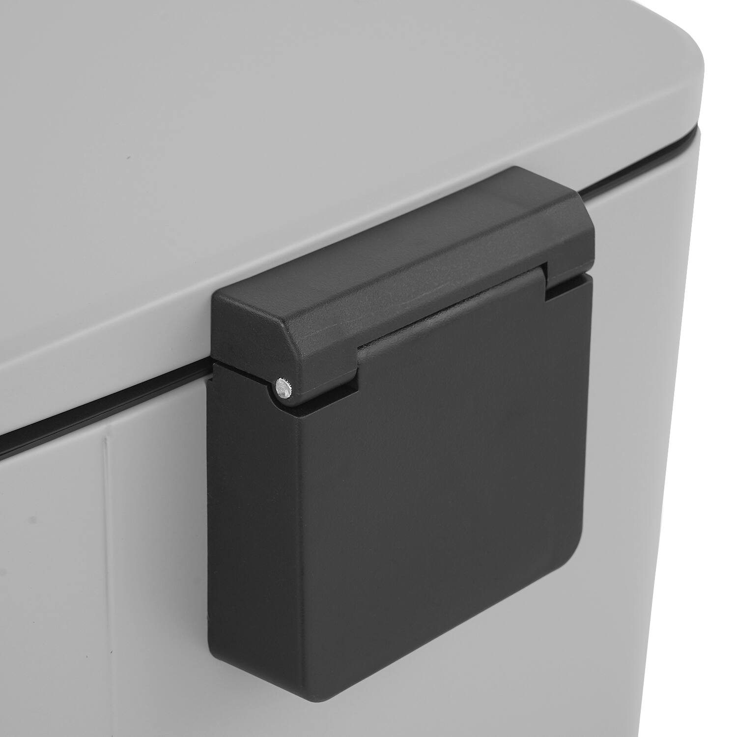 Back. Innovaze - 5.3 Gal./20 Liter Rectangular Stainless Steel step-on Trash Can for kitchen - Matt Grey.
