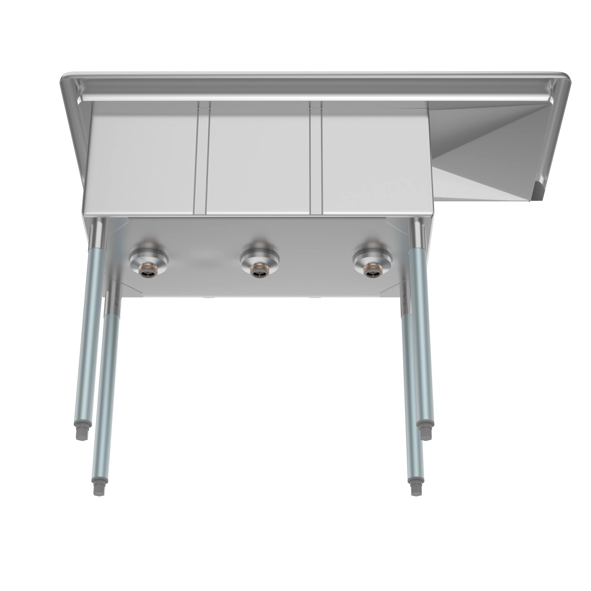 Alt View 4. Koolmore - 45 in. Three Compartment Stainless Steel  Sink with Drainboard, Bowl Size 10"x 14"x 10" SC101410-12R3. - Stainless Steel.
