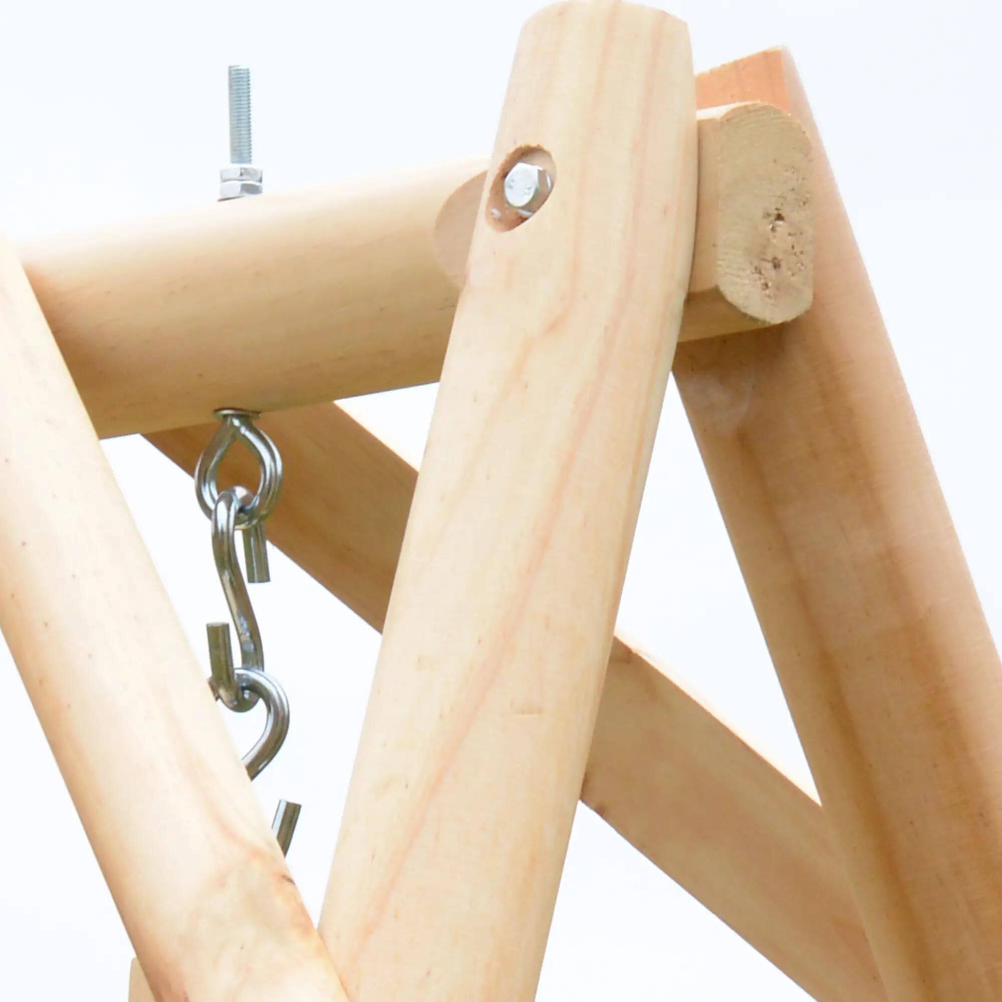 Back. Resenkos - Resenkos 2-Seat Swing Bench, Ergonomic A-Frame, Stable Non-Slip, Solid Wood Garden Swing, Natural.