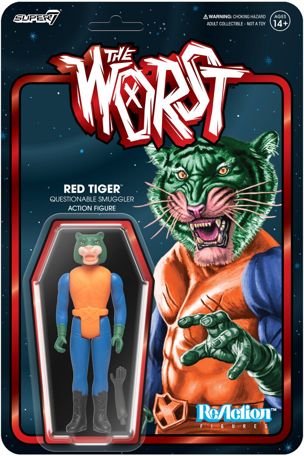 Super7 - The Worst - ReAction Figures Wv6 (Scum Squad) - Red Tiger - Collectibles