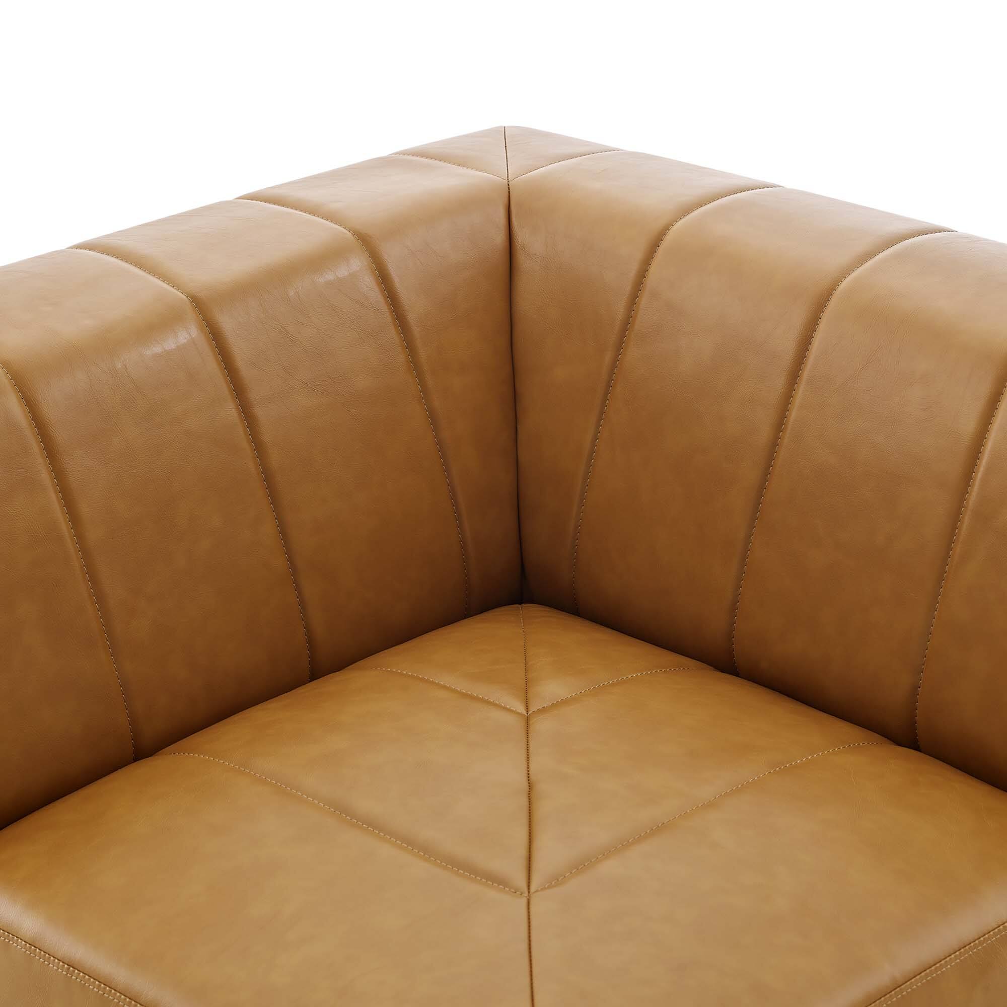 Alt View 4. Modway - Bartlett Vegan Leather Corner Chair by Modway - Tan.
